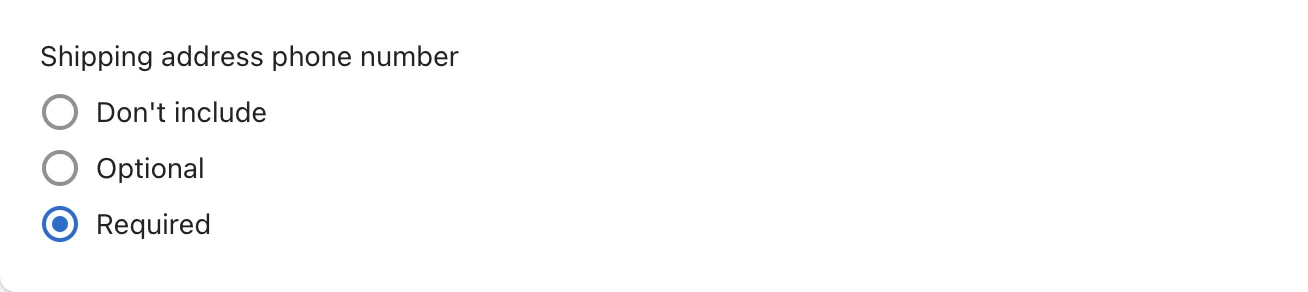 Shipping address phone number