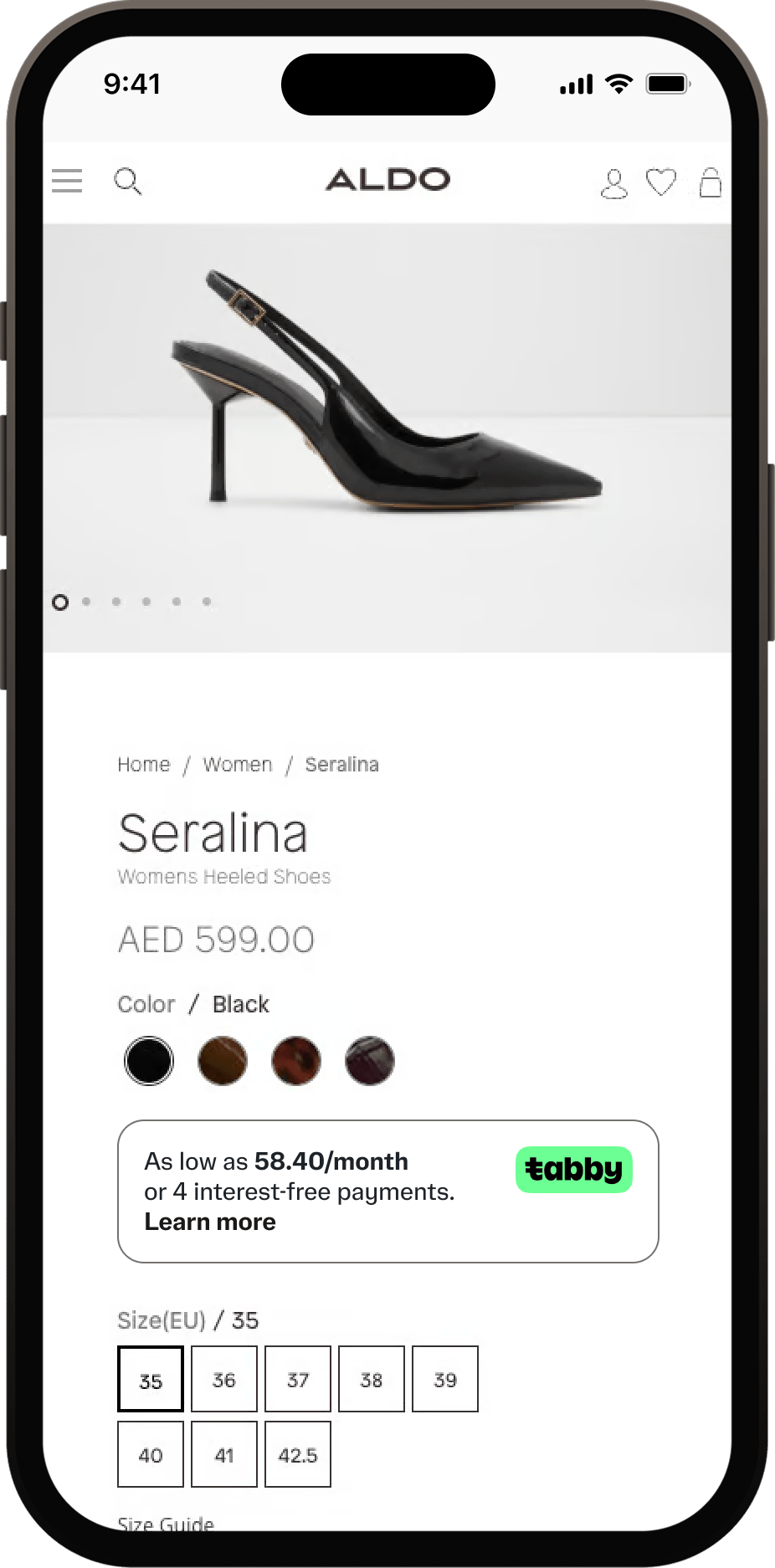 Product page snippet