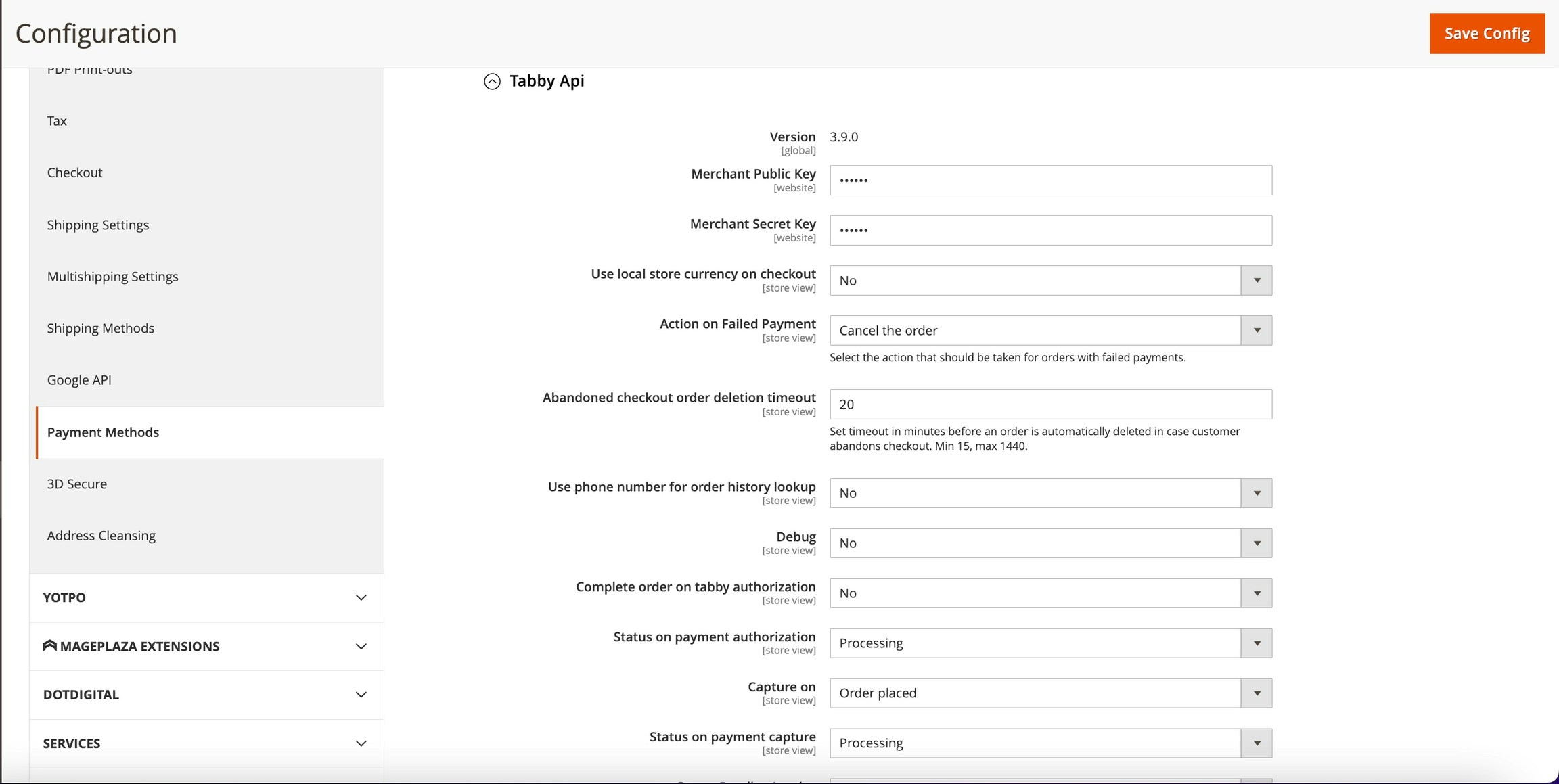 Tabby settings 1