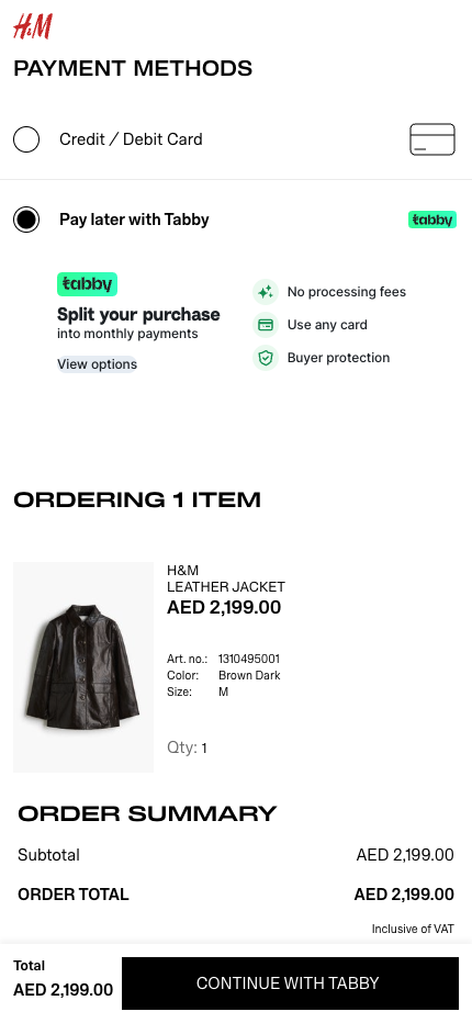 Checkout page snippet