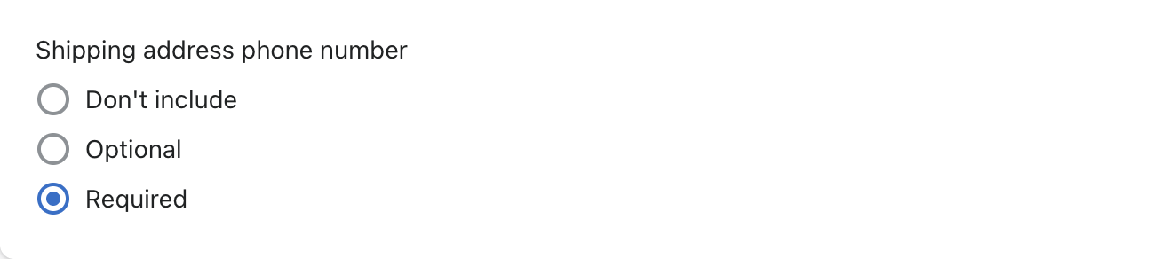 Shipping address phone number