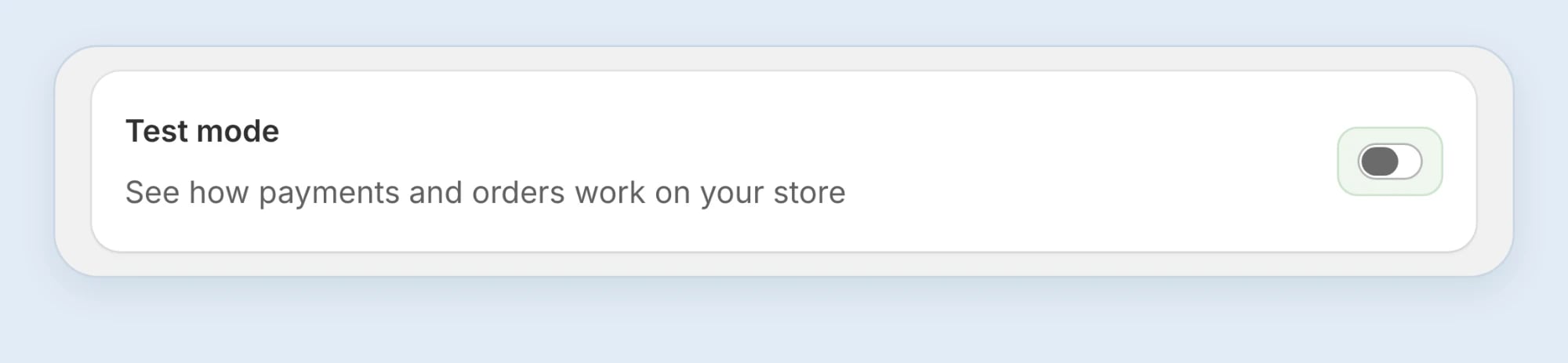 Test mode toggle on the Tabby payment method page