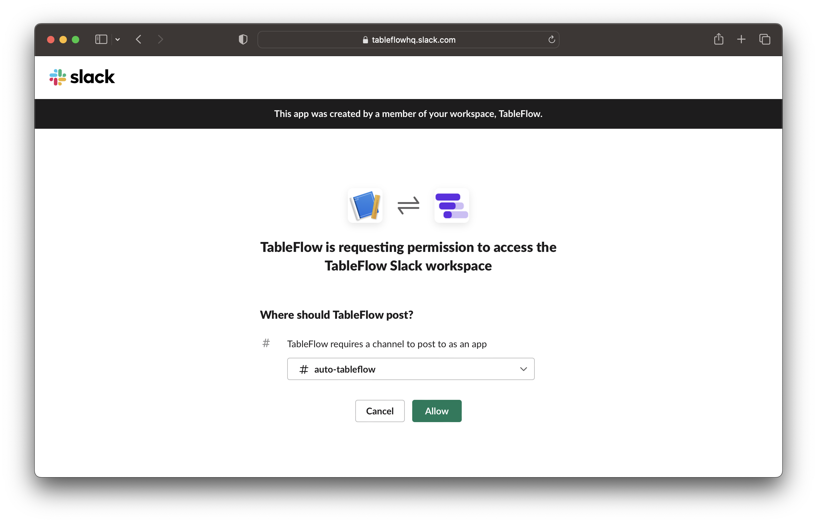 Select Slack Channel