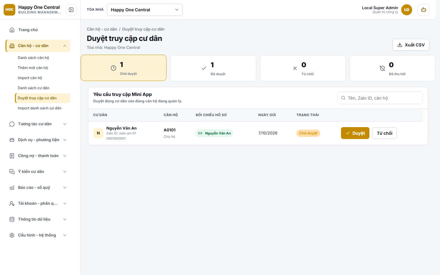 Duyệt truy cập Mini App