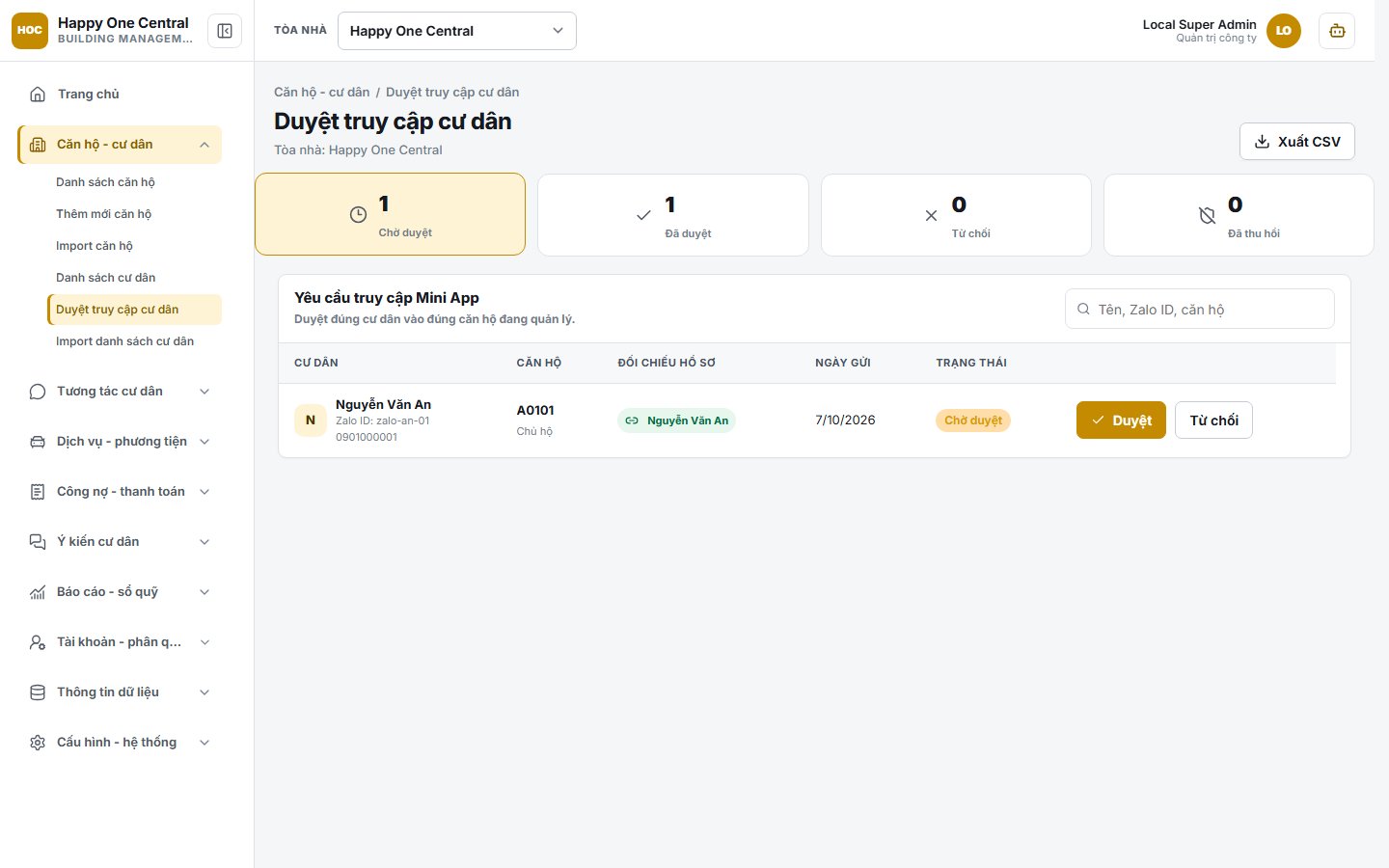 Duyệt truy cập Mini App