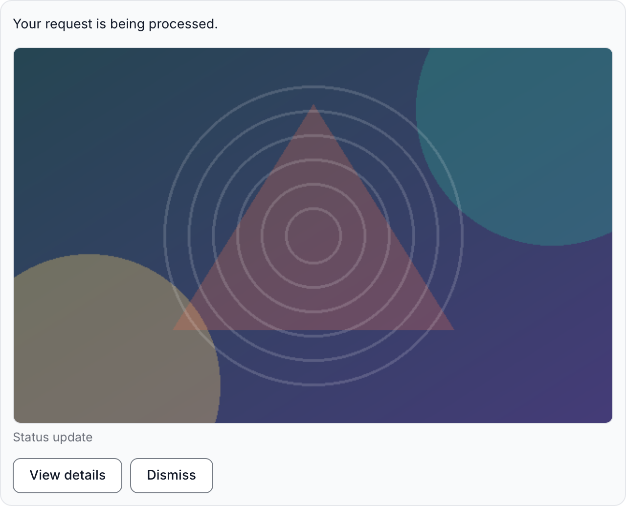 A media card: an image with a caption and tappable option chips
