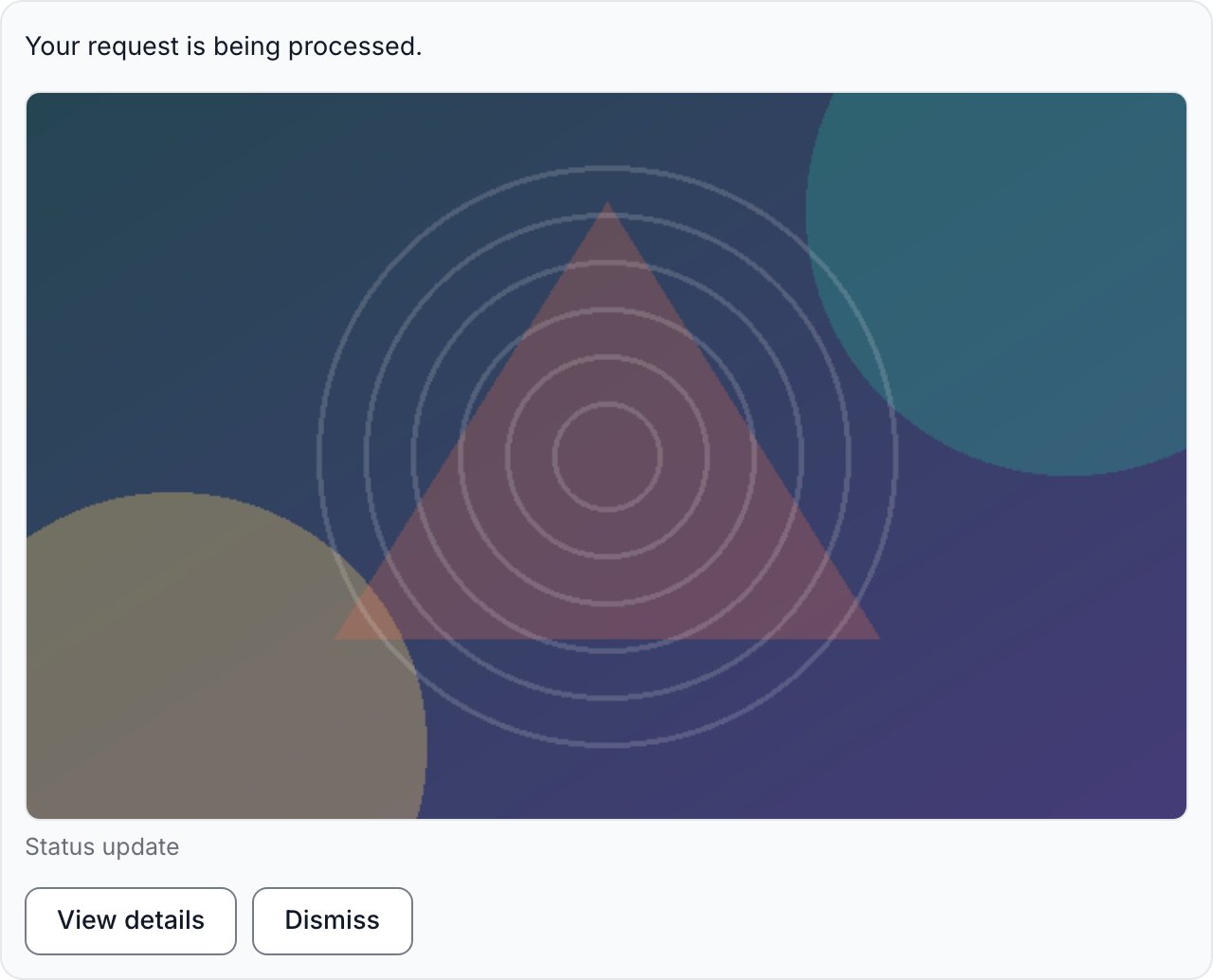 A media card: an image with a caption and tappable option chips