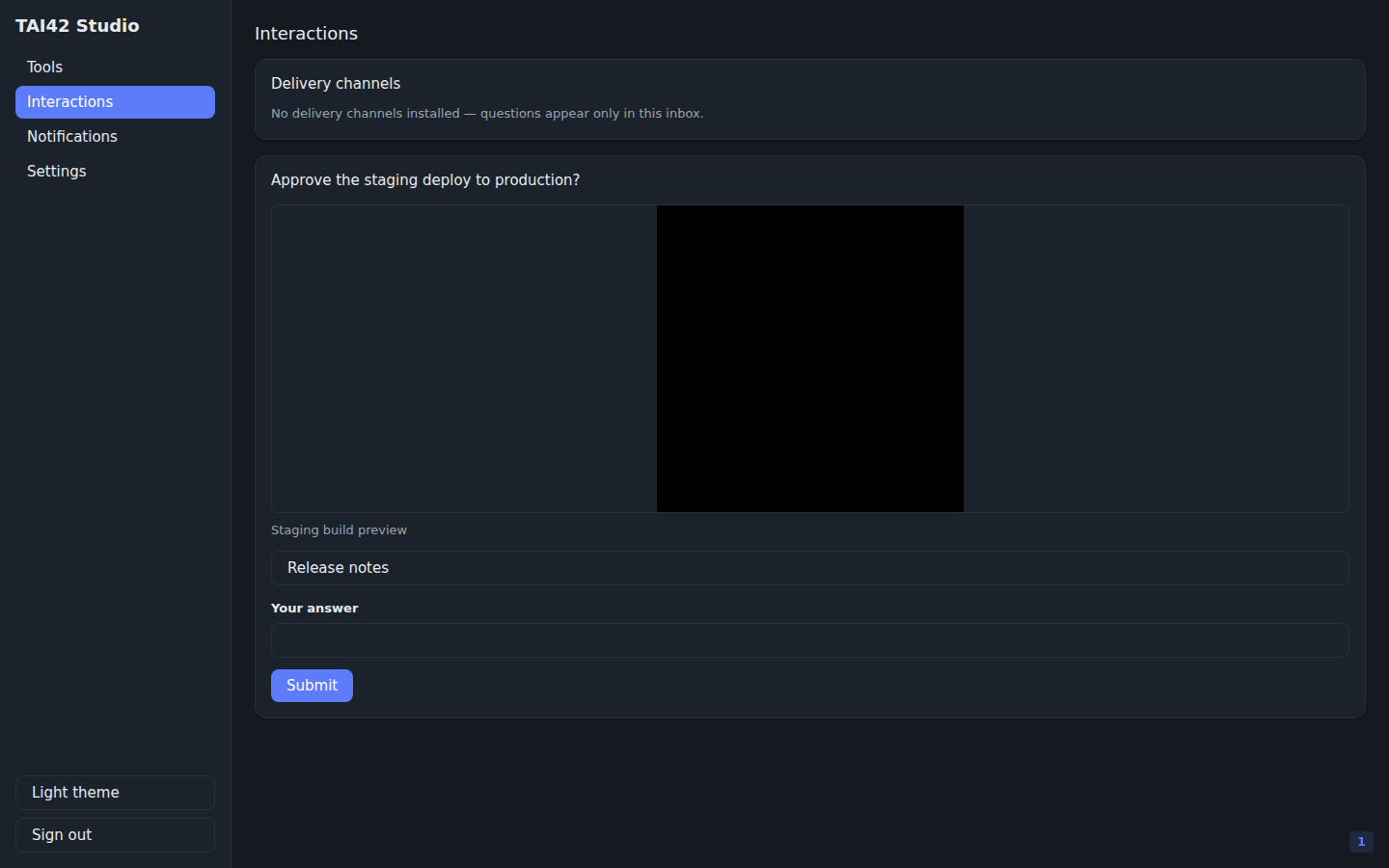 The Interactions inbox showing a question with its attached images and links rendered above the answer controls.