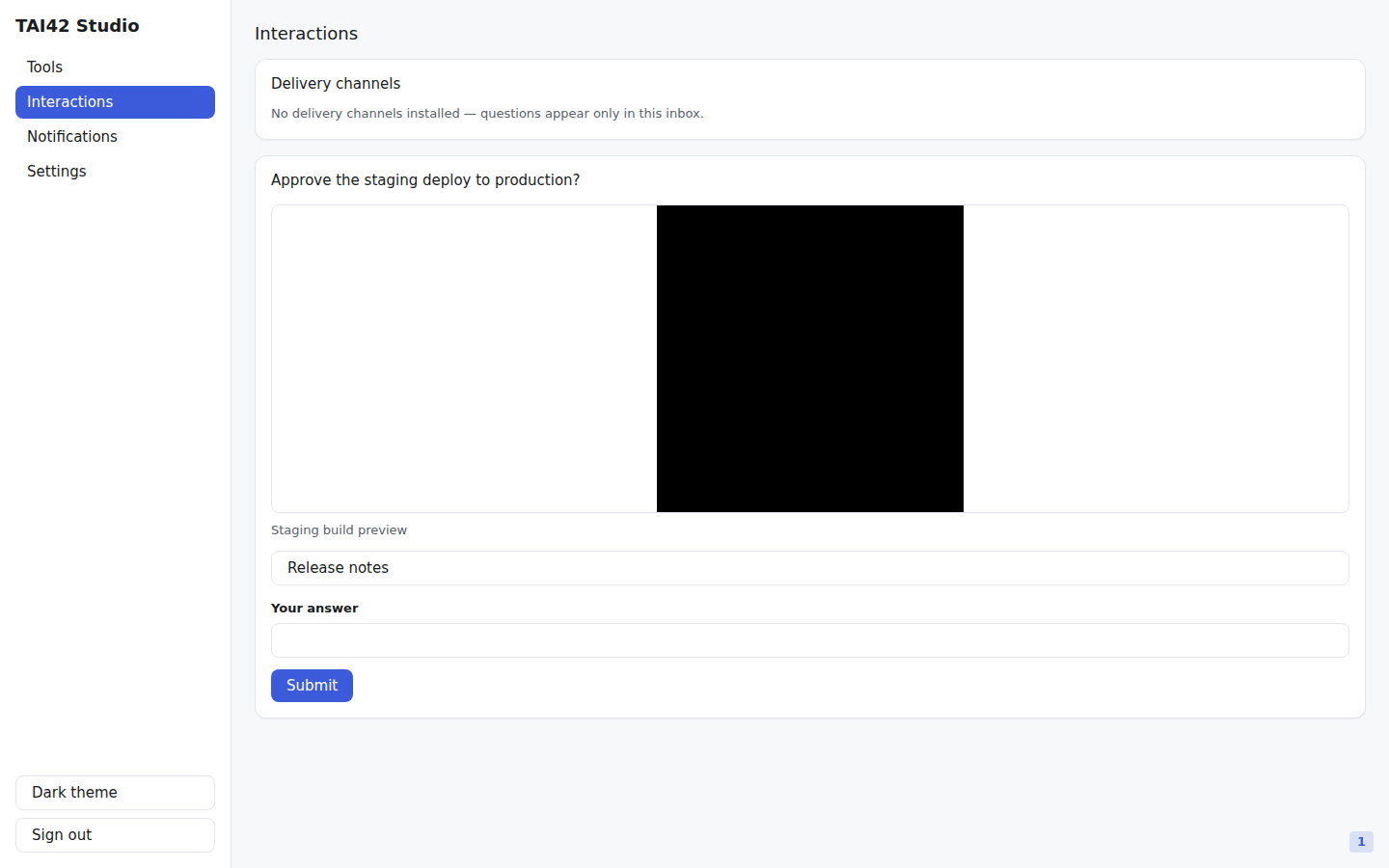 The Interactions inbox showing a question with its attached images and links rendered above the answer controls.