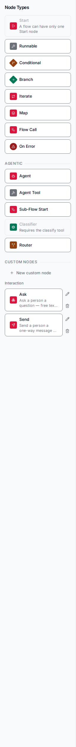 The Classifier palette entry disabled with the reason Requires the classify tool.