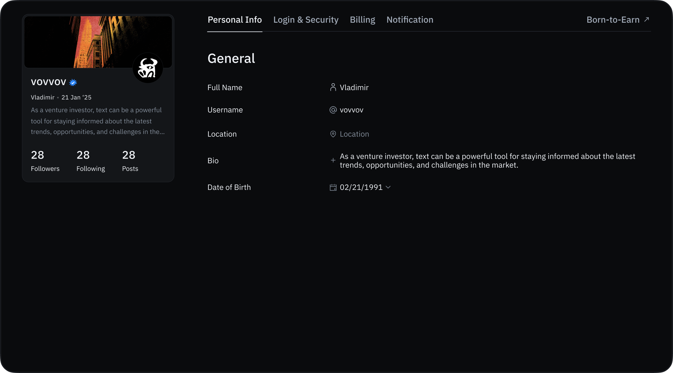 Profile Settings - TakeProfit