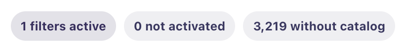 Active filters bar showing 'Status: Activated' pill and result count '1-25 of 10,571 terminals'