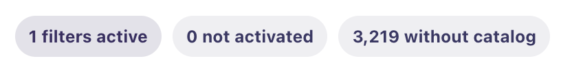 Active filters bar showing 'Status: Activated' pill and result count '1-25 of 10,571 terminals'
