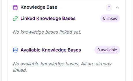 Knowledge Base linked to agent