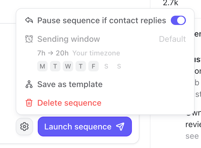 Sequence Availability Window