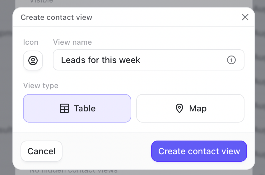 Create Contact View