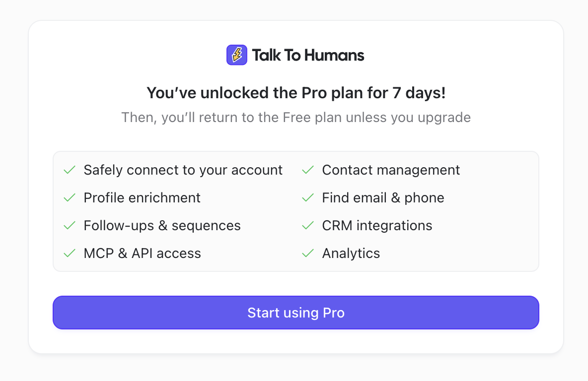Talktohumans Free Trial