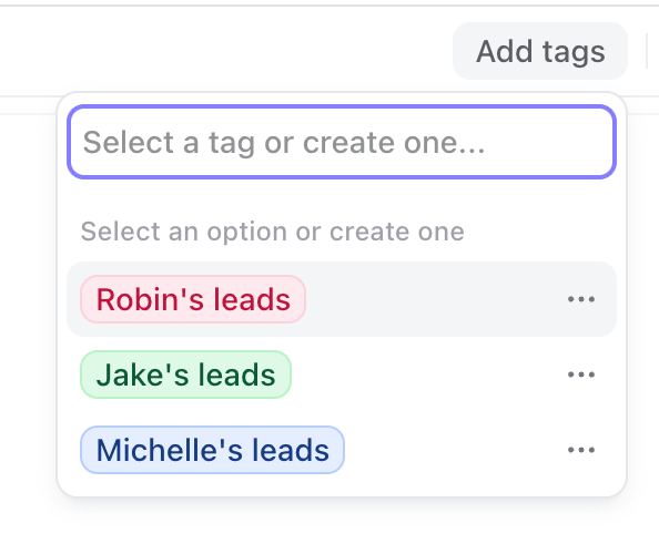 Inbox Sharing Leads Tags