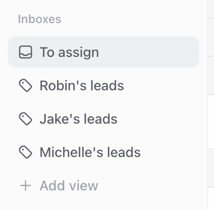 Inbox Sharing Sidebar With Inboxes
