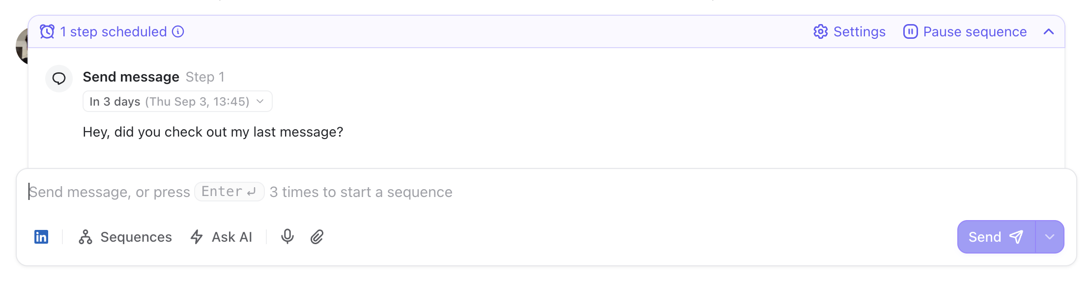 One Off Follow Up Scheduled