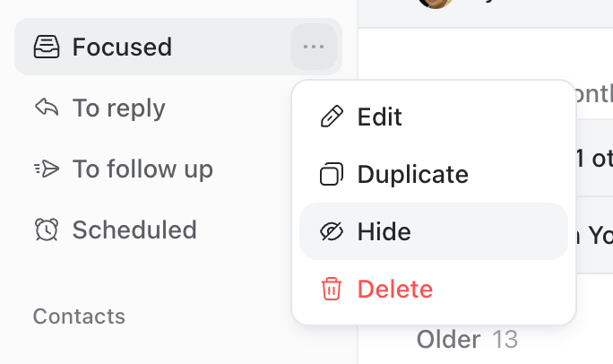 Hide Inbox Option
