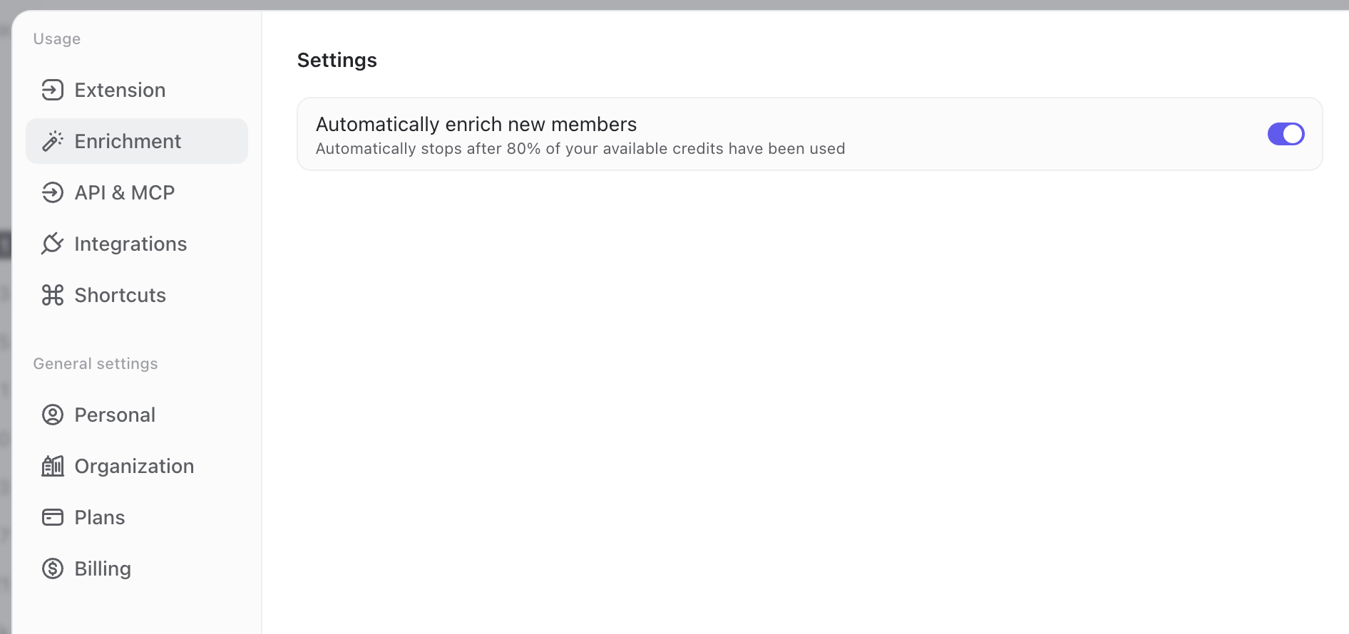 Auto Enrich Setting
