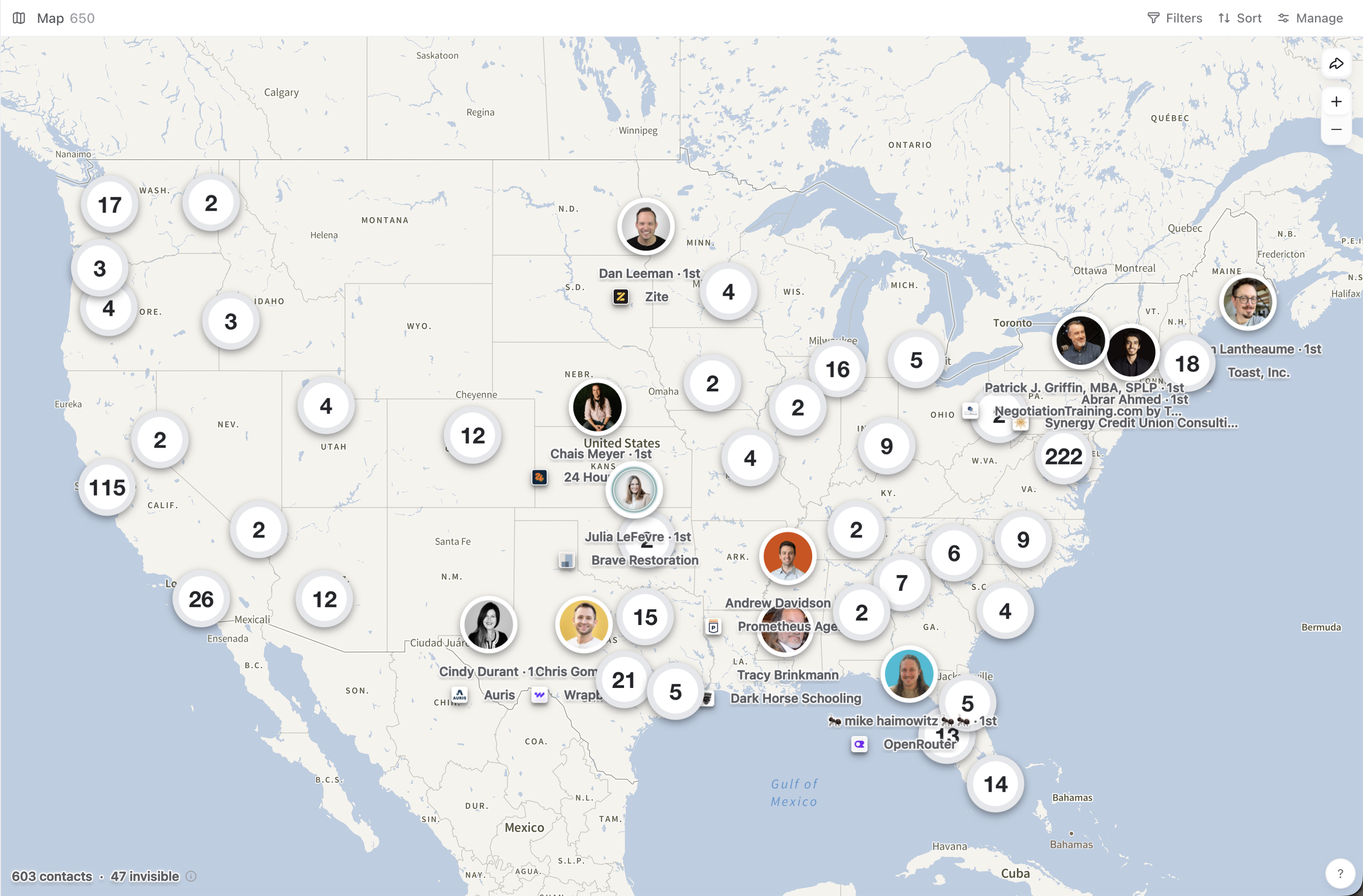 Contact Map View