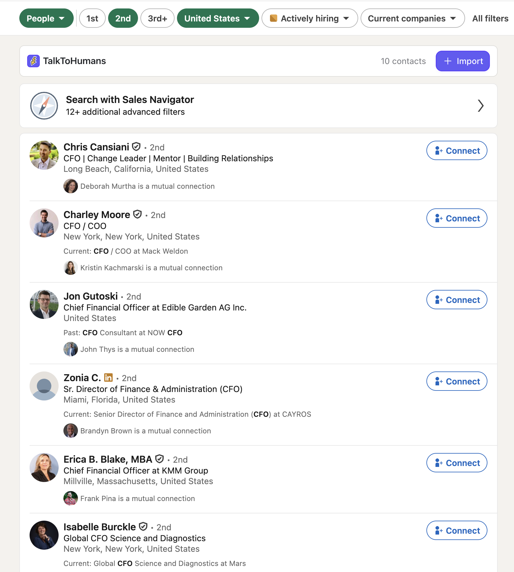 Linkedin Regular Search Import