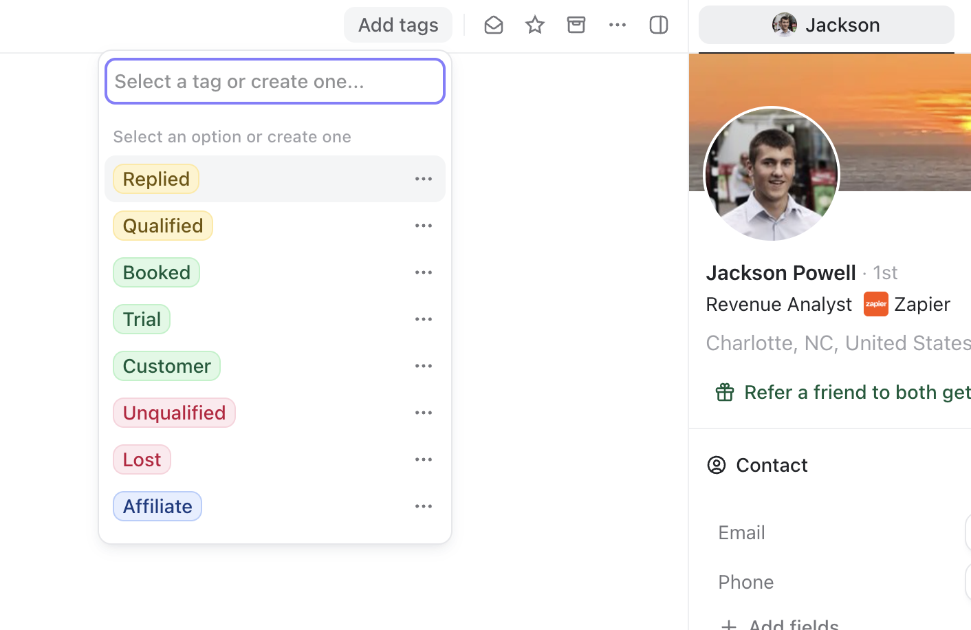 Add Tags To Contact