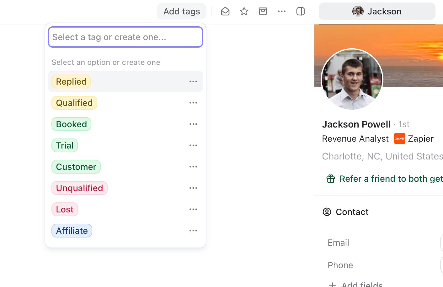 Add Tags To Contact