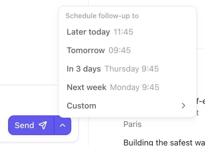 Composer Schedule Follow Ups