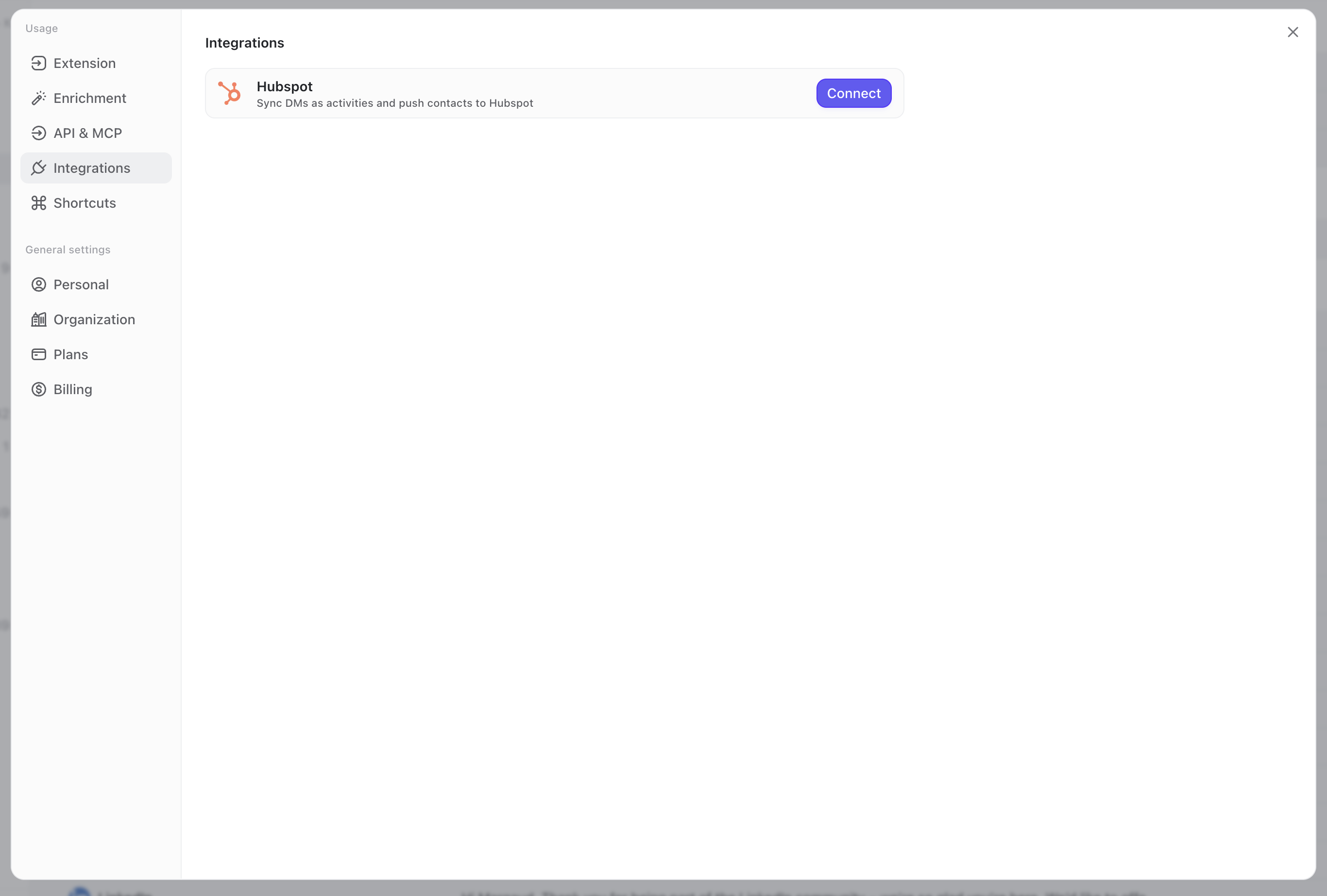 Connect Hubspot Integrations
