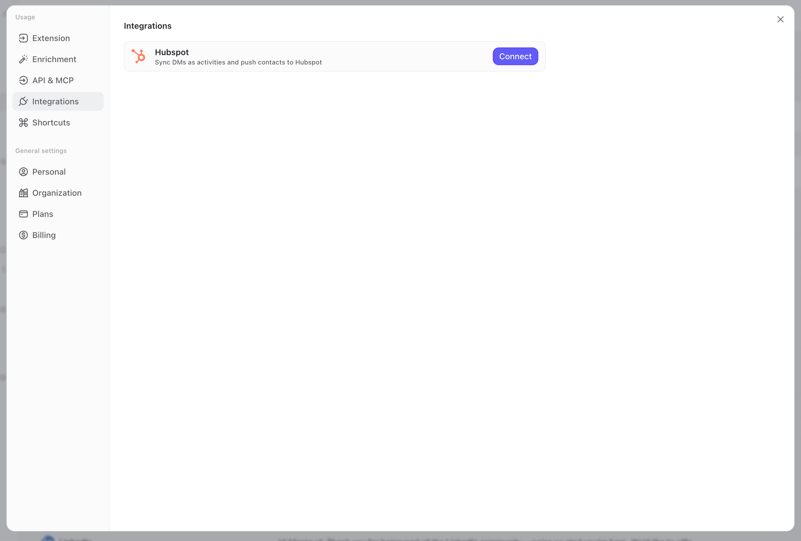 Connect Hubspot Integrations