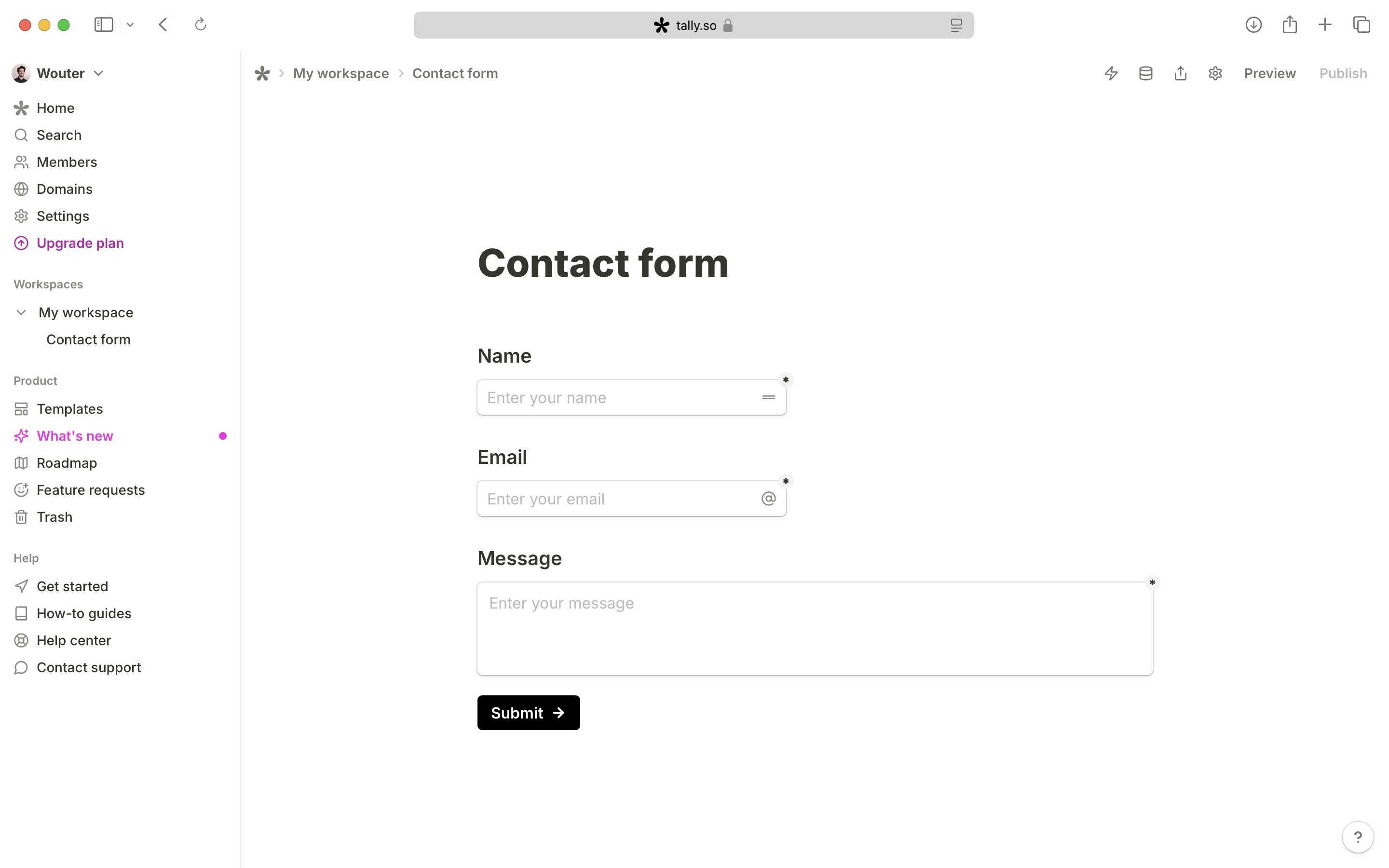 Create a contact form