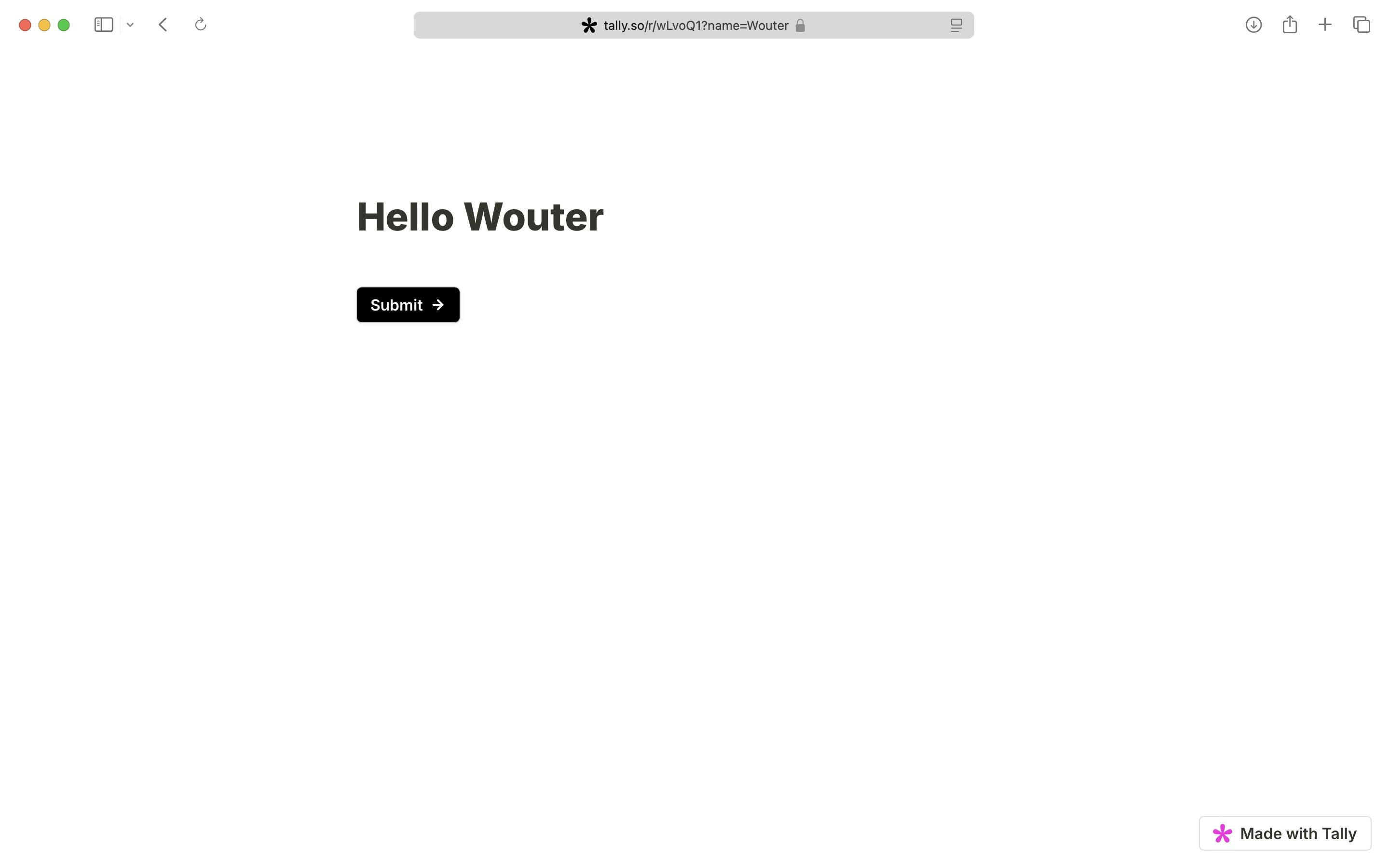 Form with mention (respondent view)