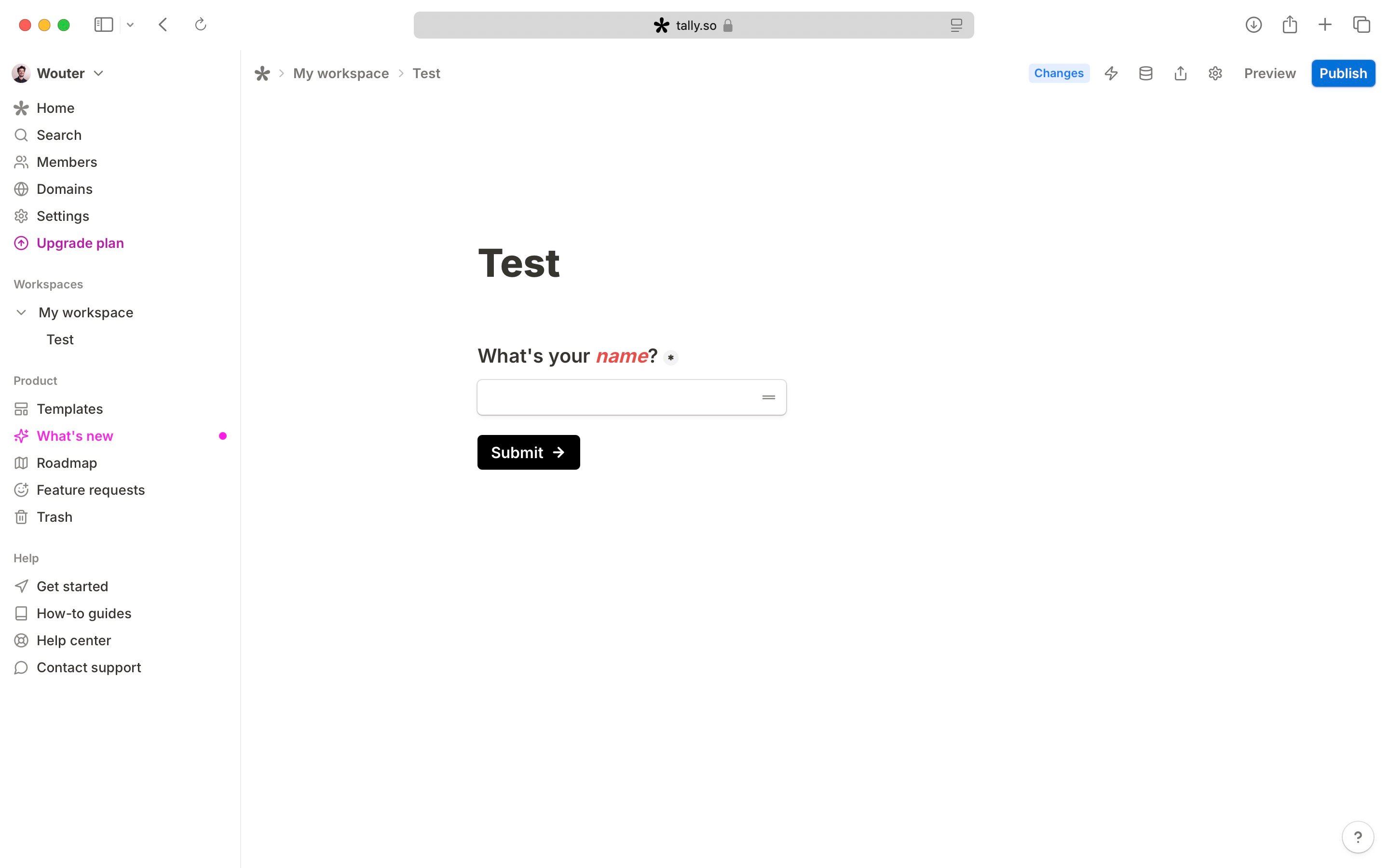 Form with styled title block