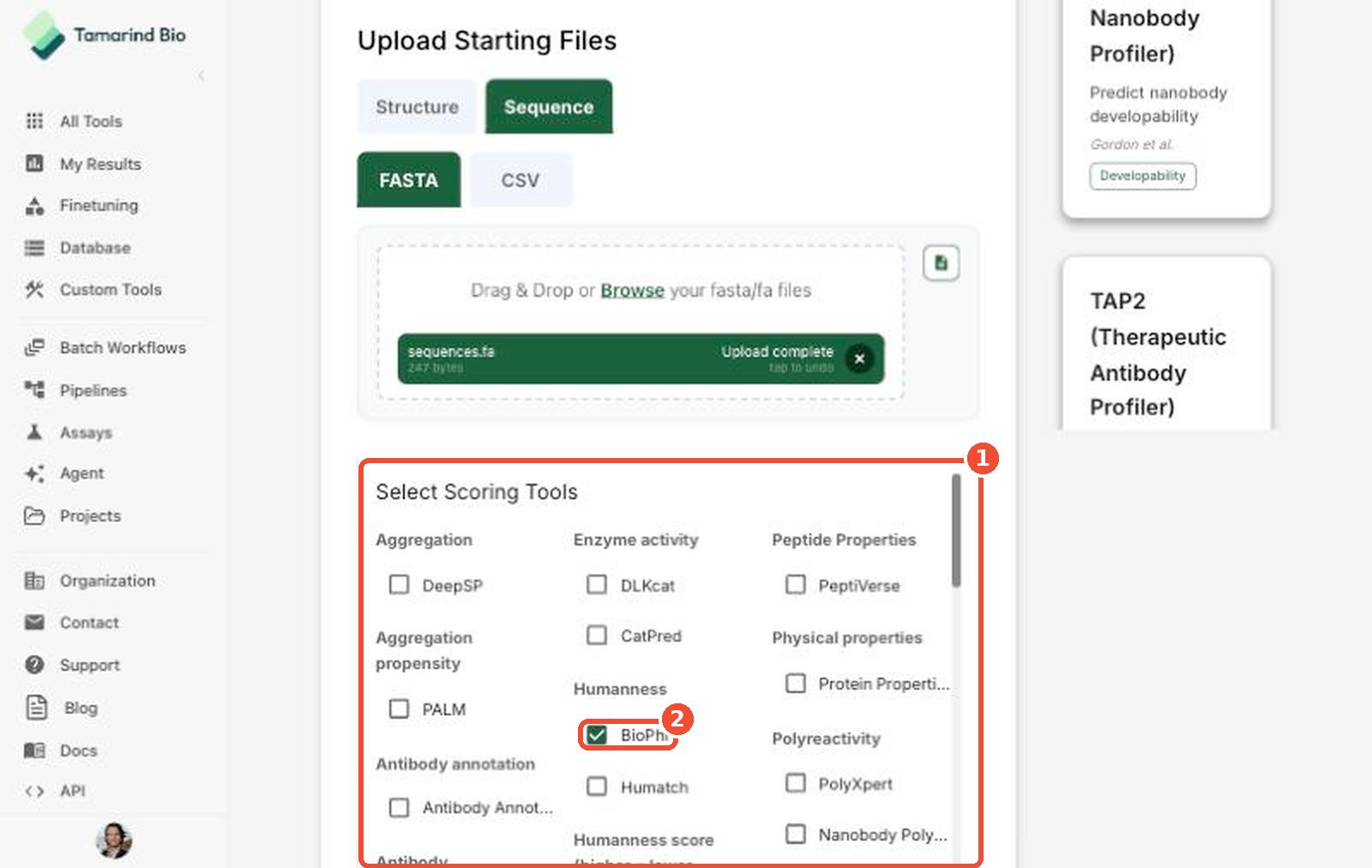 Select scoring tools