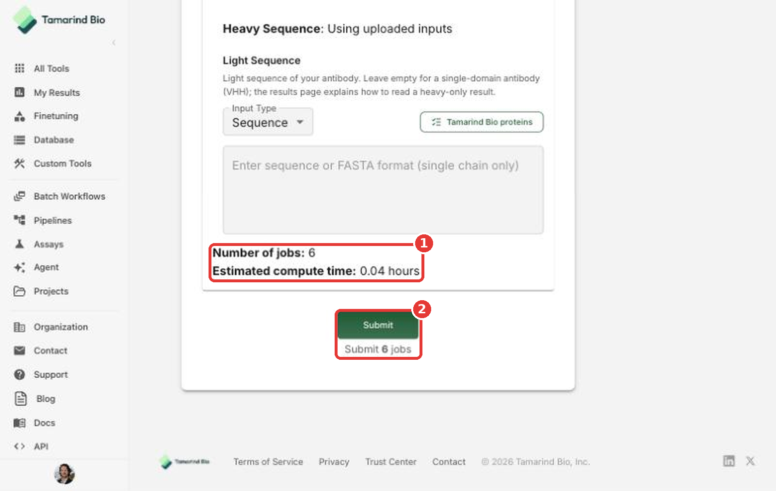 Check the job count, then submit