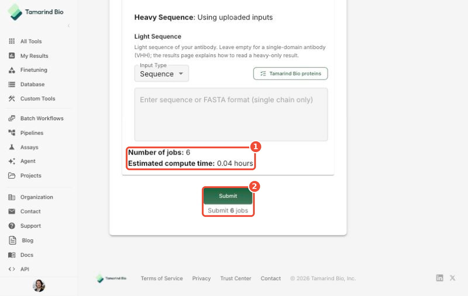 Check the job count, then submit