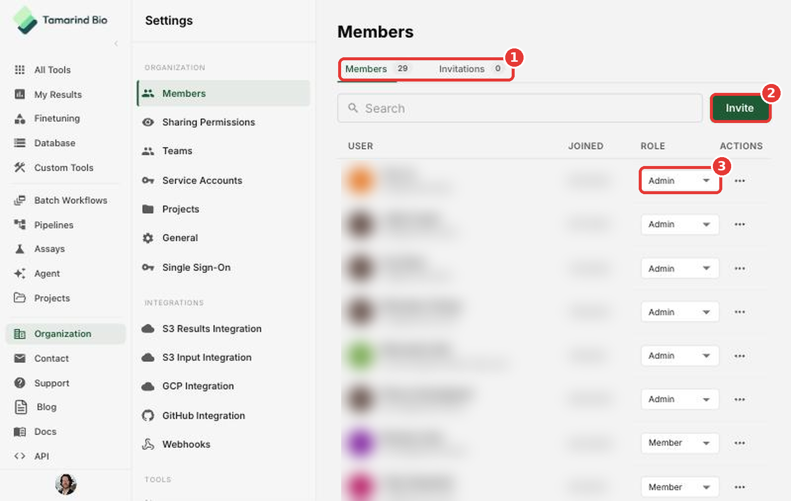 Members page