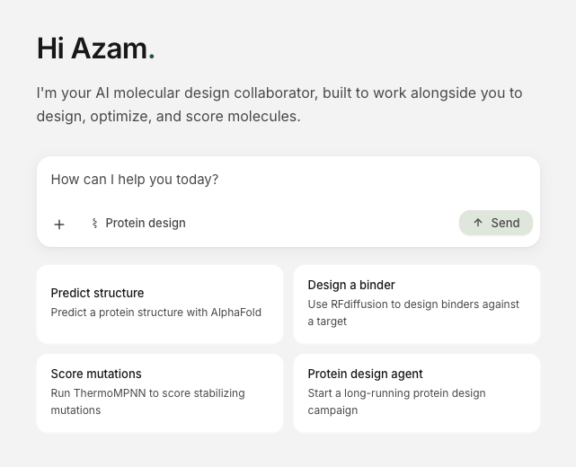 The Protein Design Agent in the Tamarind Assistant
