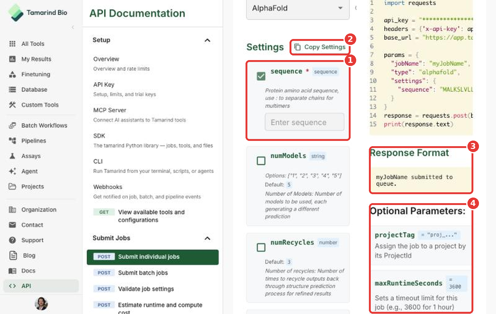 Choose settings and copy the code