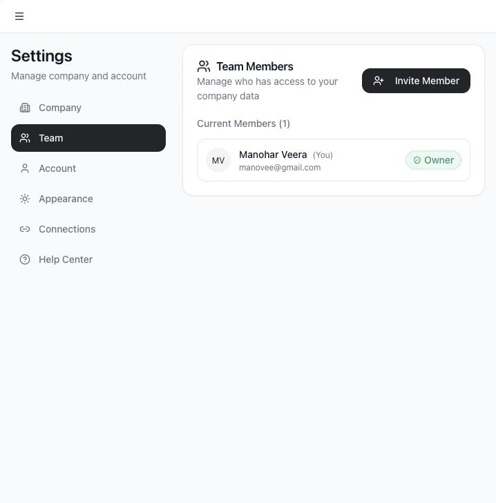Team settings