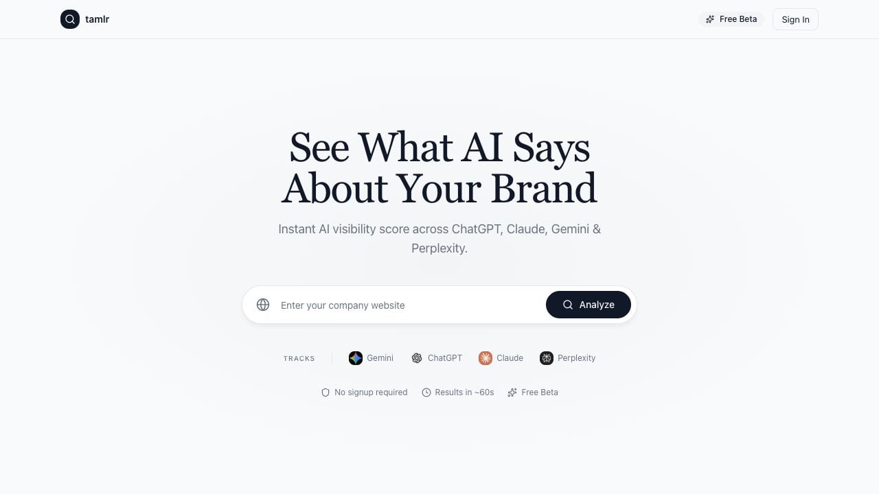 Free AI visibility check