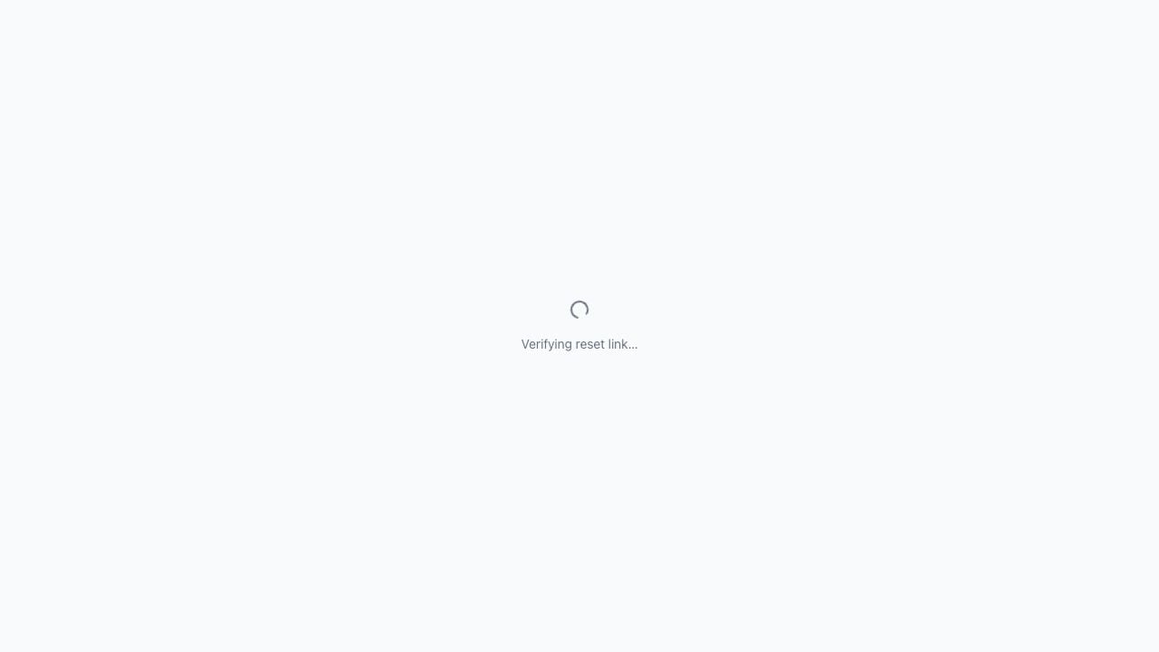 Reset password page