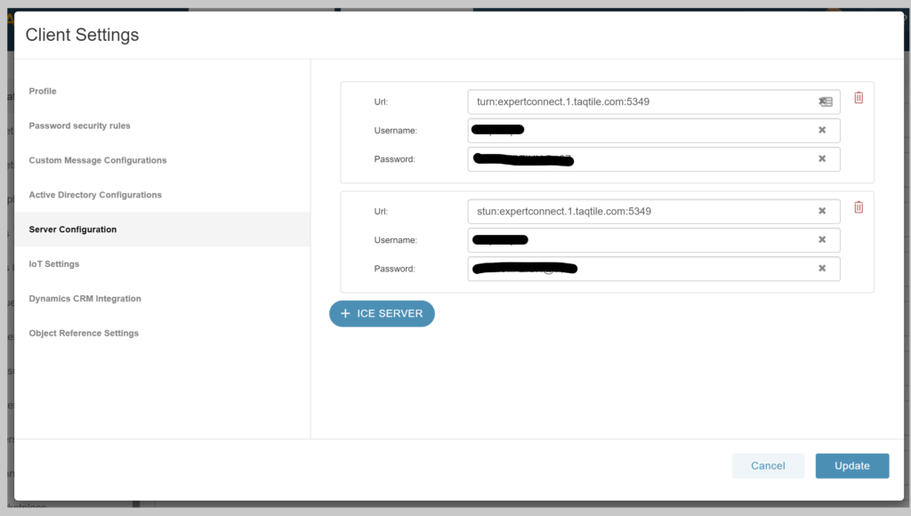 Manifest Server Configuration Settings