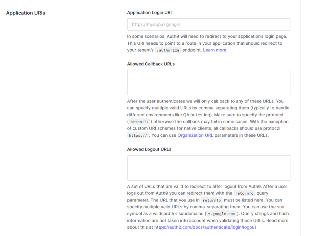 Application Login Uri