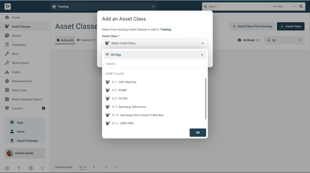 Asset Class Adding Asset Class From Existing