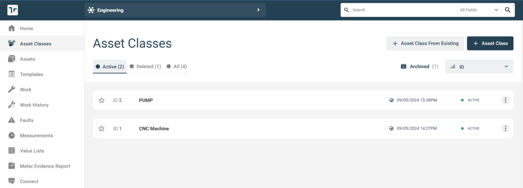 Asset Class Unassign Associated Templates