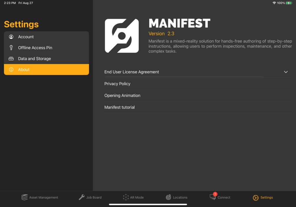 I Pad Settings About